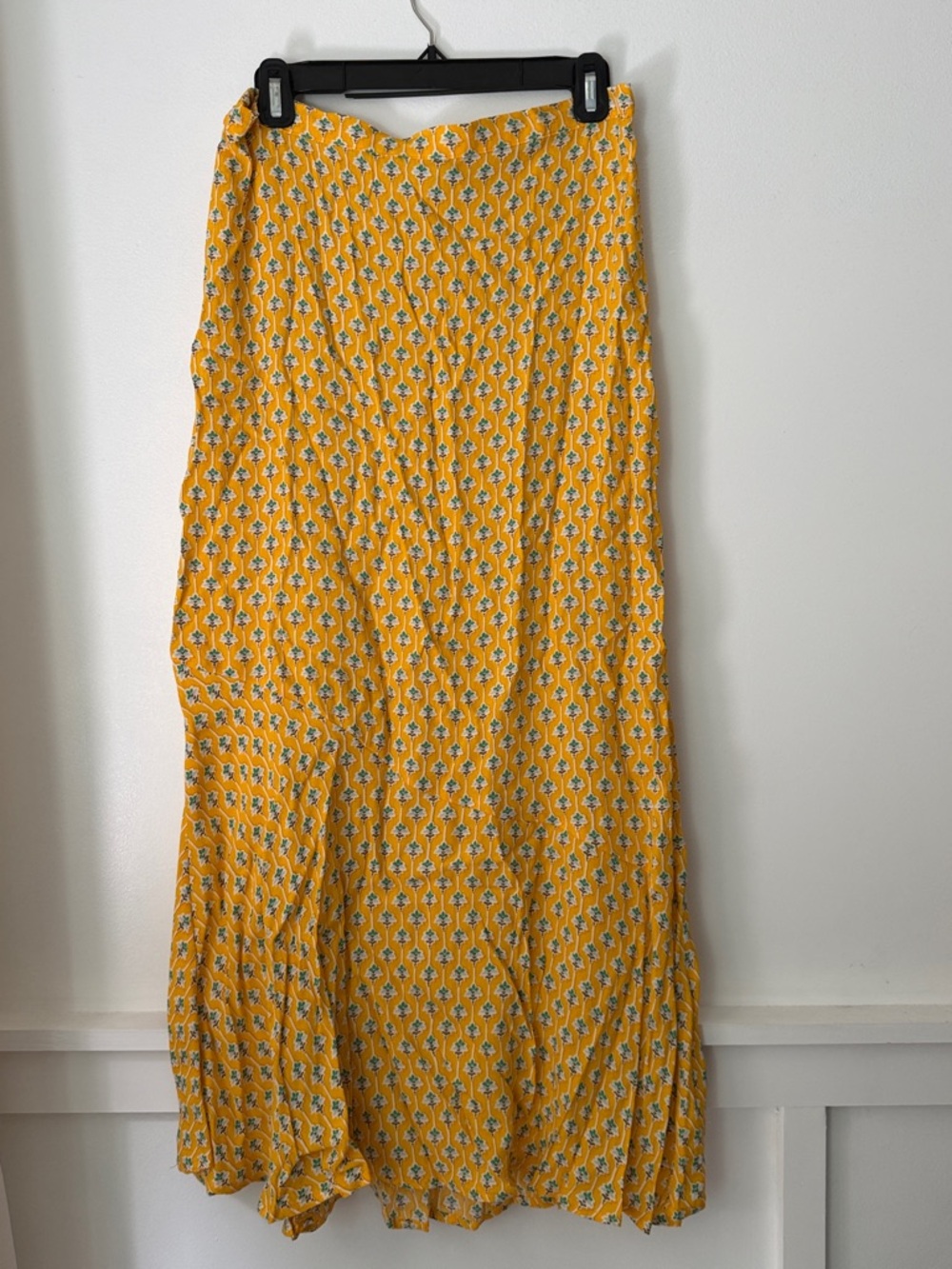 RHODE Yellow Floral Print Maxi Skirt